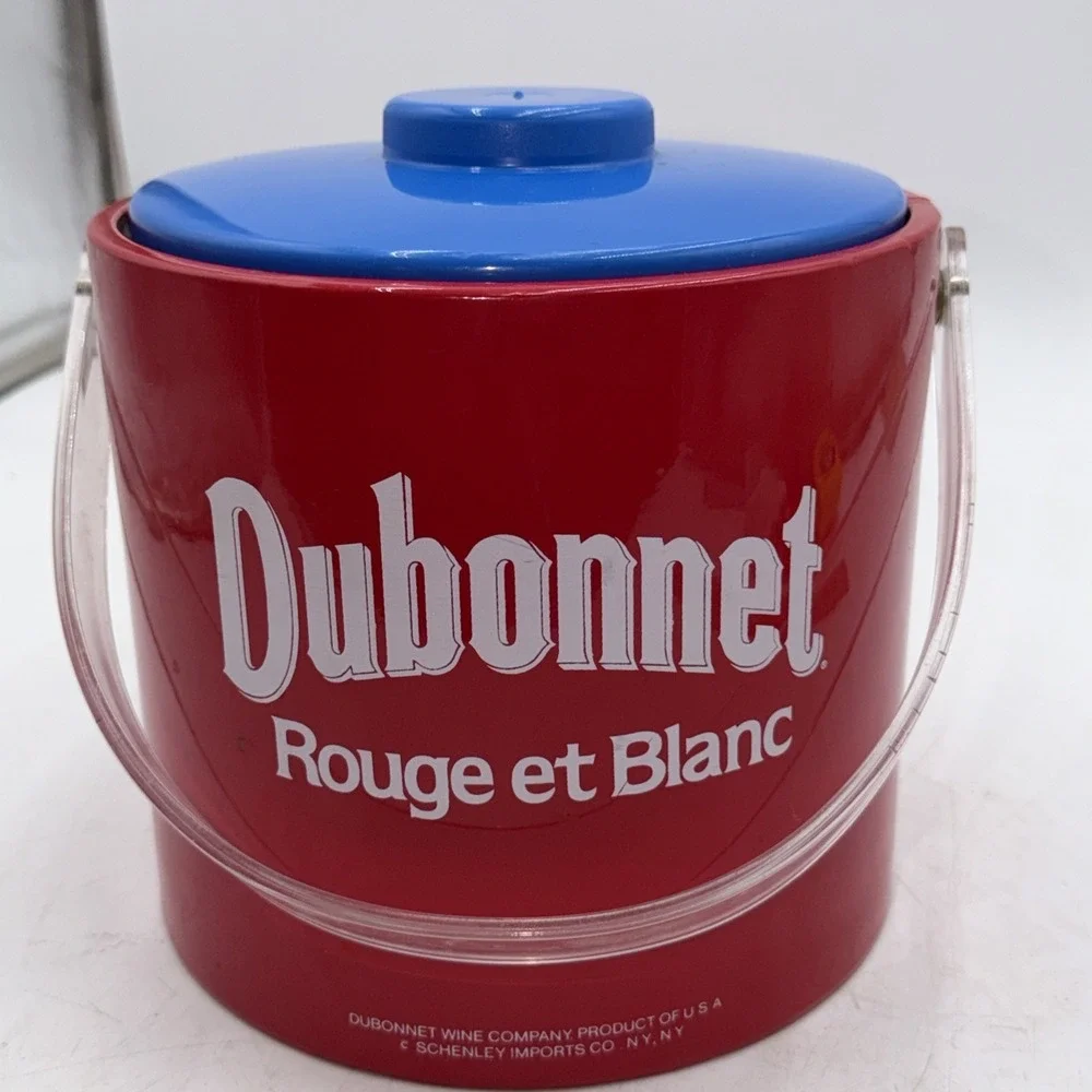 Rare Dubonnet Wine Company Rouge et Blanc Red Ice Bucket Promo Advertising Retro
